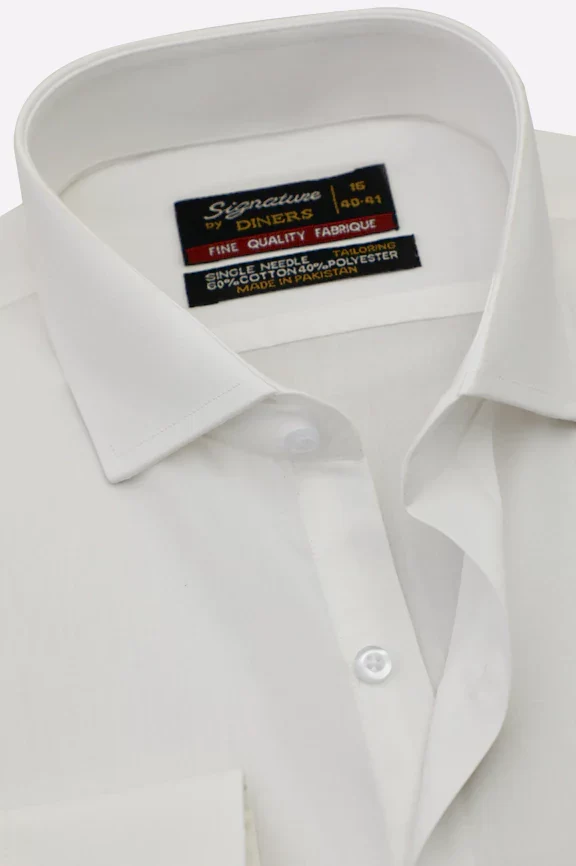 White Plain Formal Shirt - Image 2