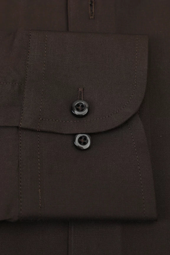 Brown Plain Formal Shirt - Image 4