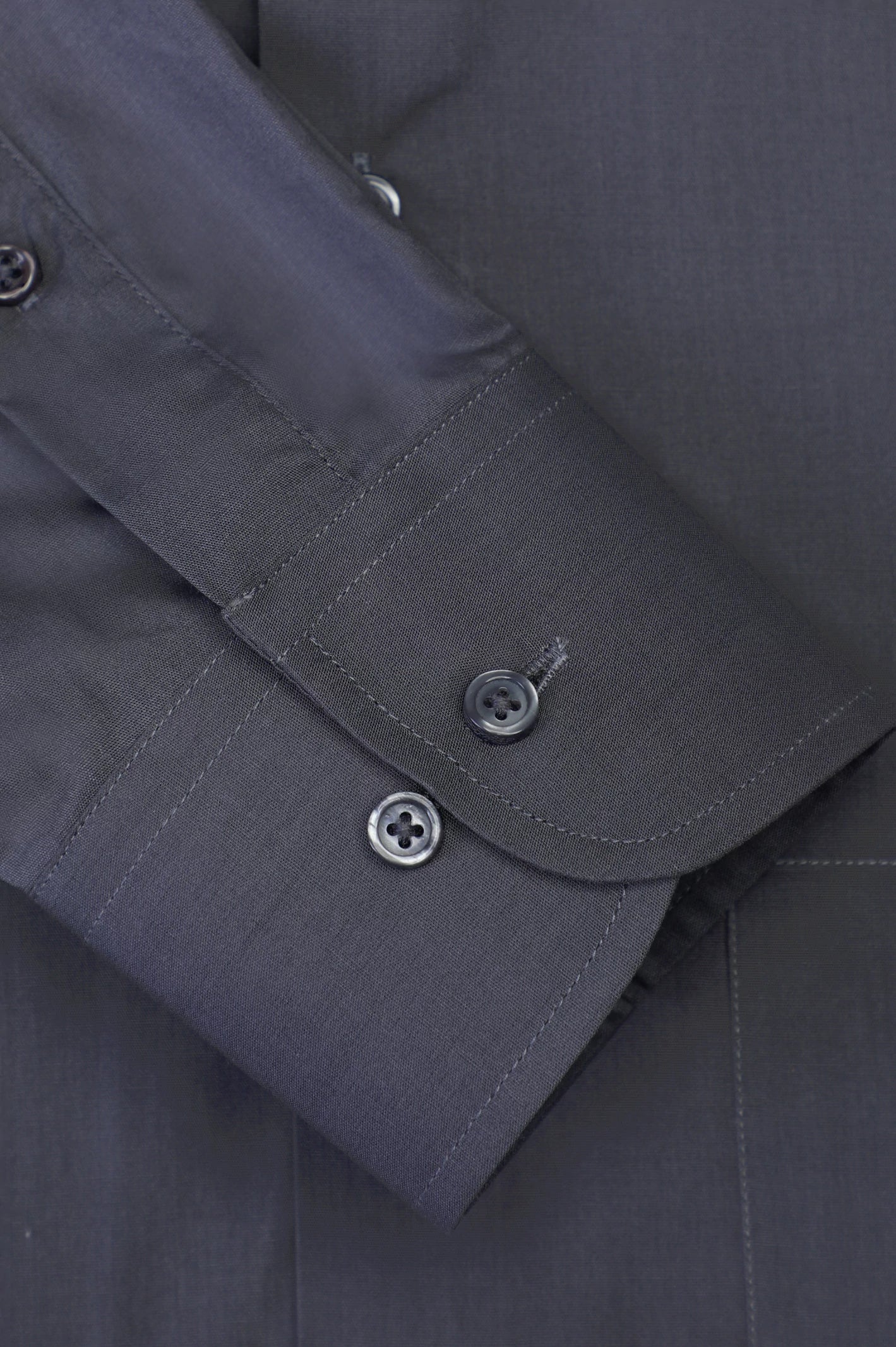 Grey Plain Formal Shirt - Image 4