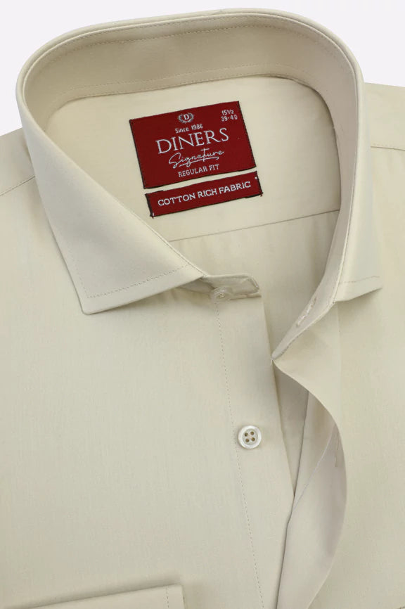 Khaki Plain Formal Shirt - Image 2