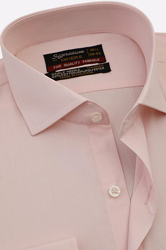 Pink Plain Formal Shirt - Image 2