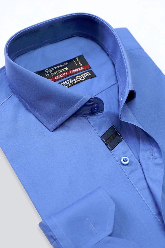 Royal Blue Plain Formal Shirt - Image 2