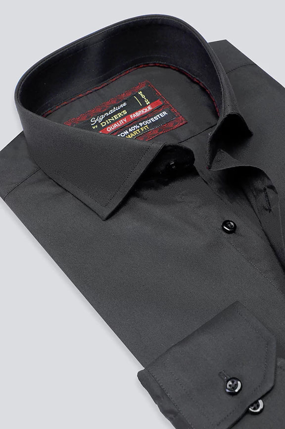 Black Plain Formal Shirt - Image 2