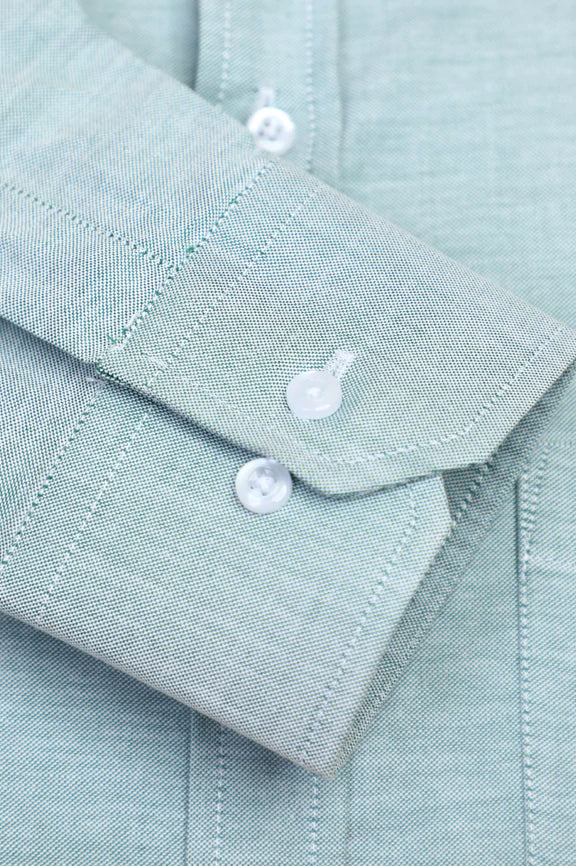 Green Self Textured Formal Shirt - Image 3