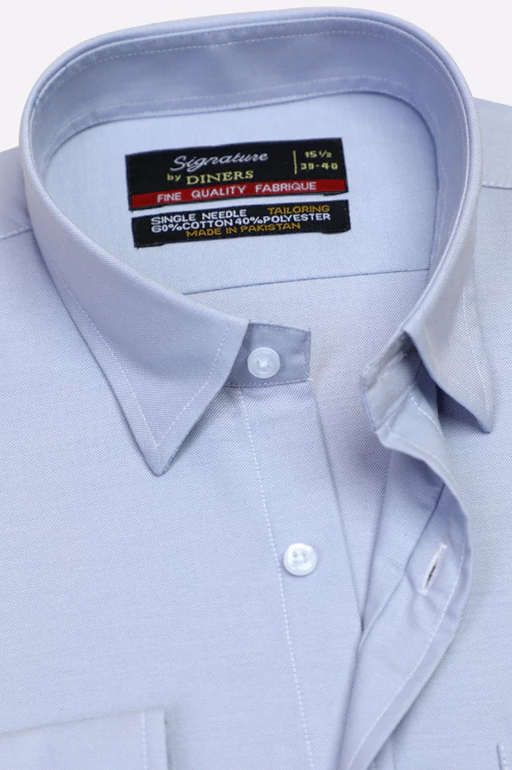 Blue Self Textured Formal Shirt - Image 2