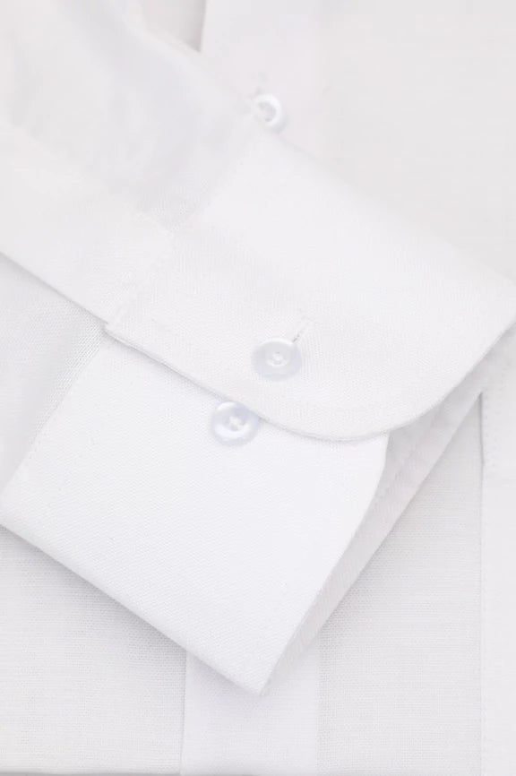 White Self Textured Formal Shirt - Image 3
