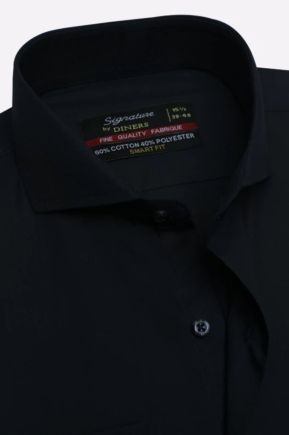 Navy Blue Plain Formal Shirt - Image 2
