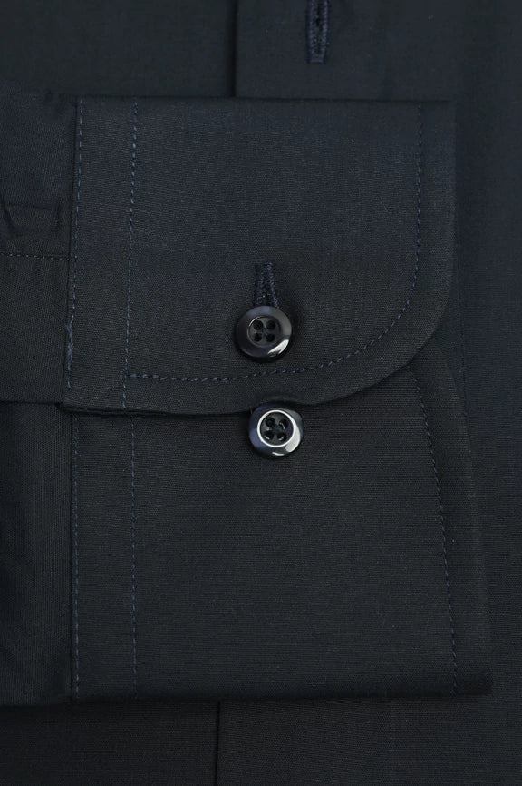 Navy Blue Plain Formal Shirt - Image 3