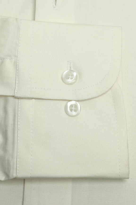 Off White Plain Formal Shirt - Image 3