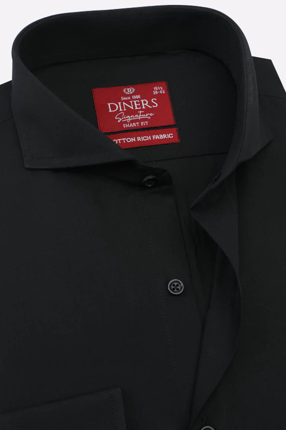 Black Plain Formal Shirt - Image 2