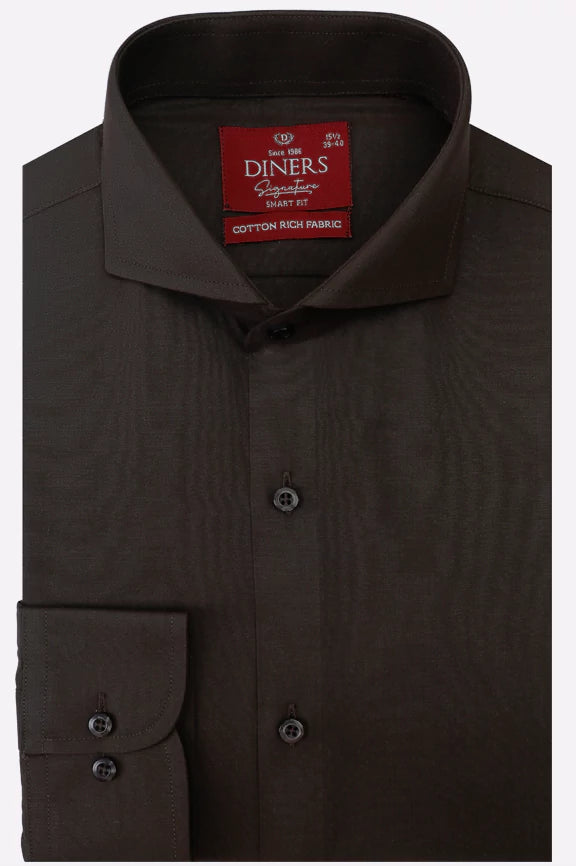 Brown Plain Formal Shirt