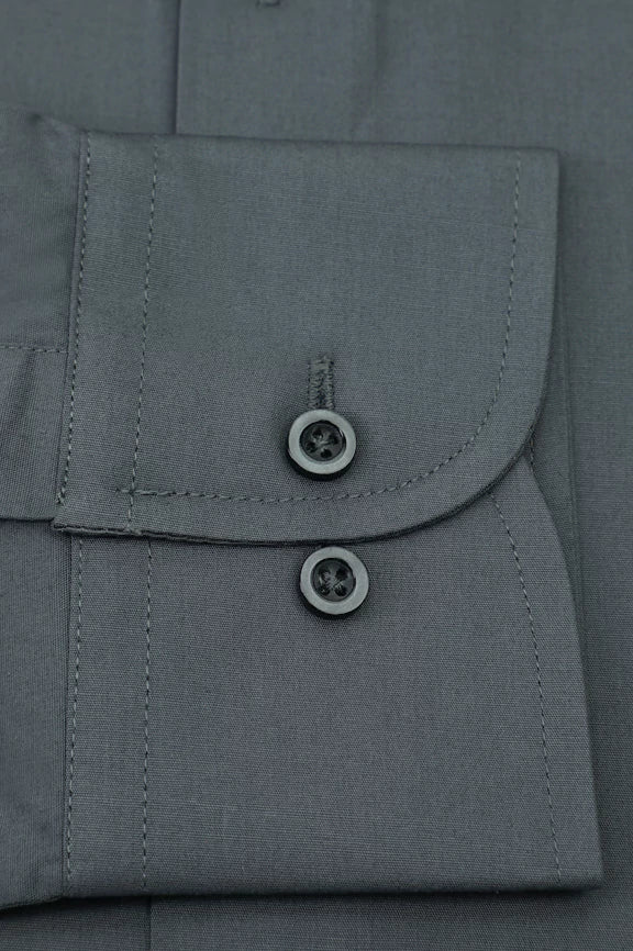 Charcoal Plain Formal Shirt - Image 4