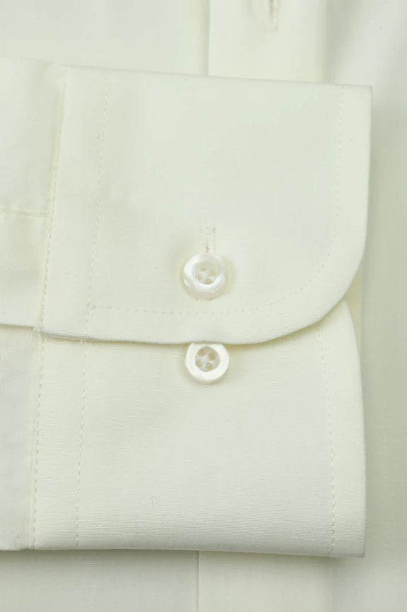 Cream Plain Formal Shirt - Image 4