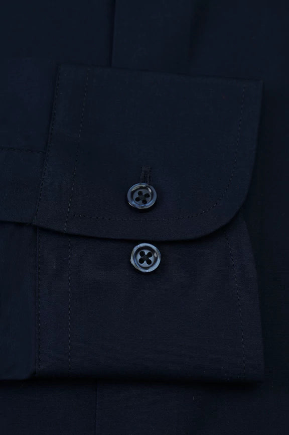 Navy Plain Formal Shirt - Image 4