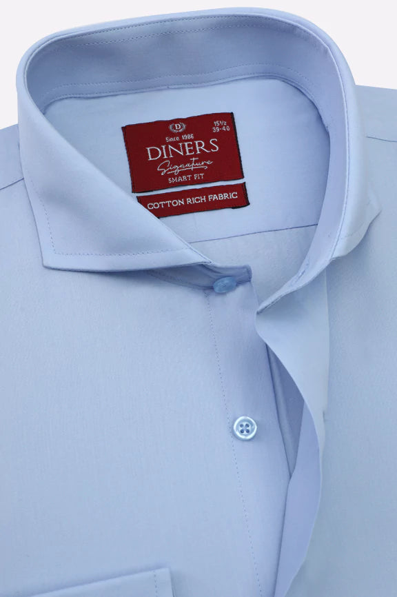 Sky Blue Plain Formal Shirt - Image 2