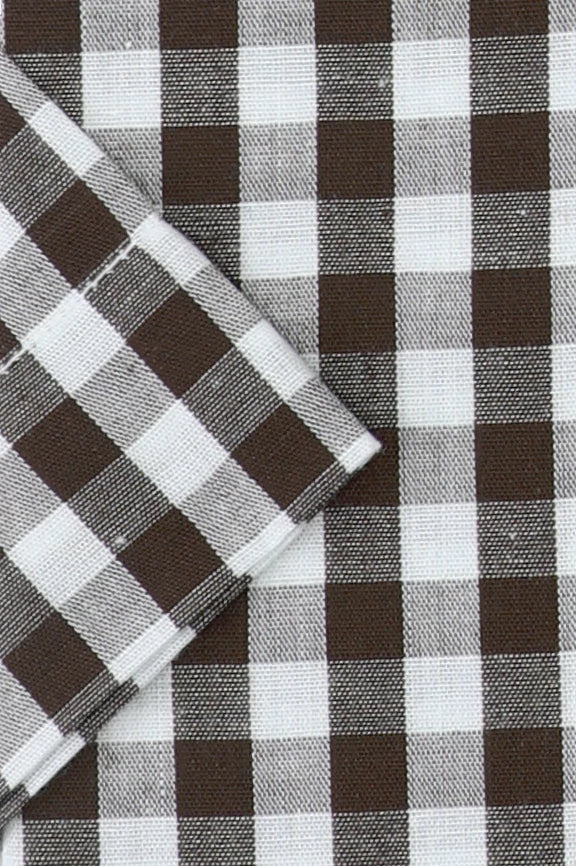 Brown Gingham Check Formal Shirt (Half Sleeves) - Image 3
