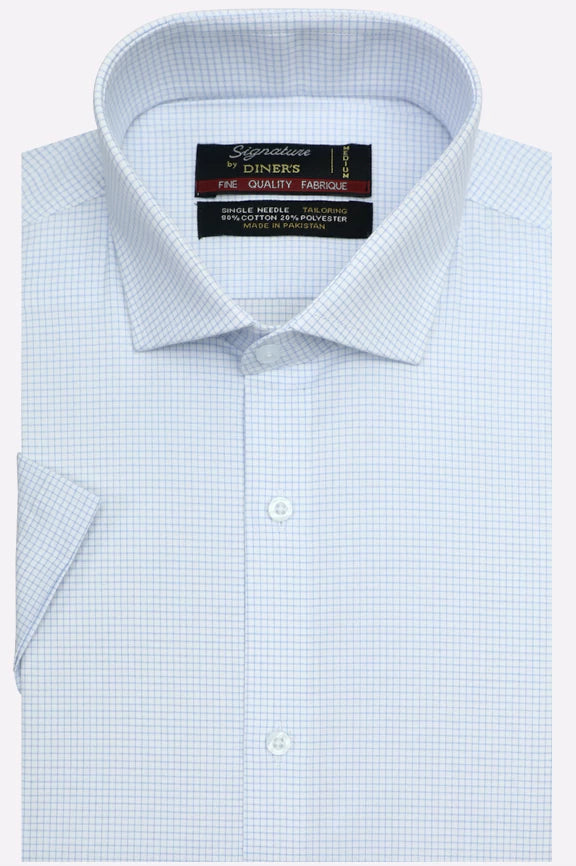Mini-Check Formal Shirt (Half Sleeves)