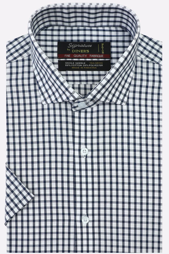 Gingham Check Formal Shirt (Half Sleeves)