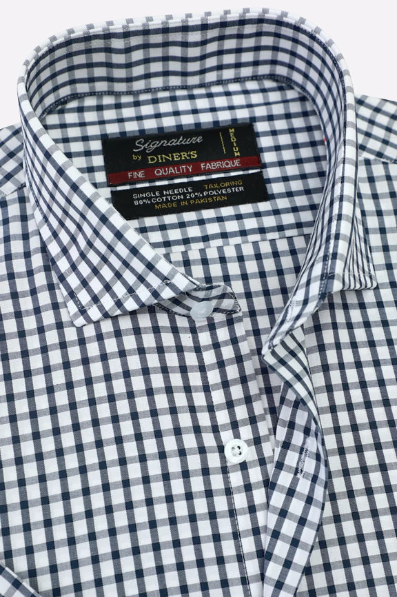 Gingham Check Formal Shirt (Half Sleeves) - Image 2