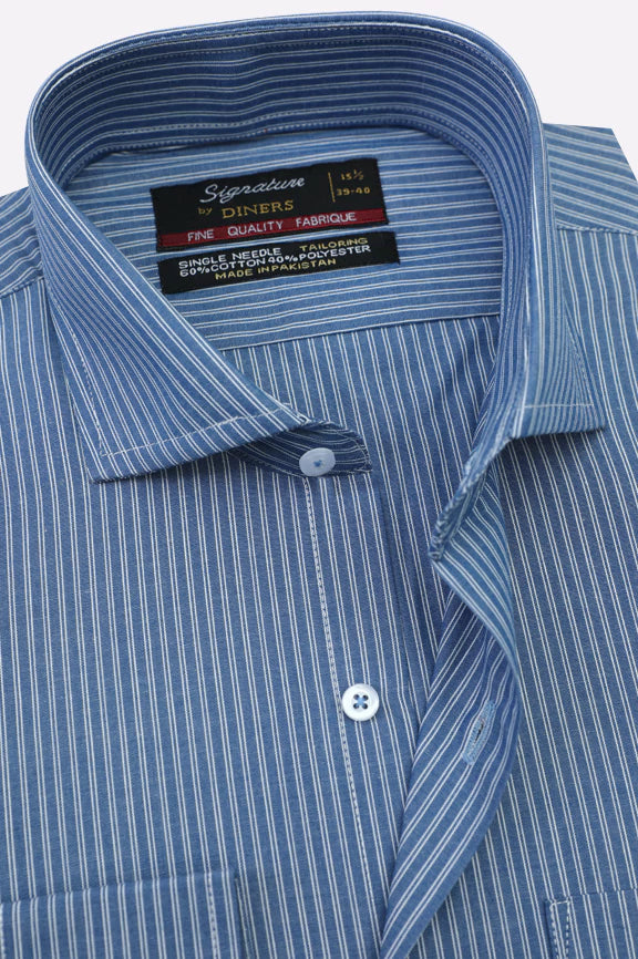 Blue Multi Stripes Formal Shirt - Image 2