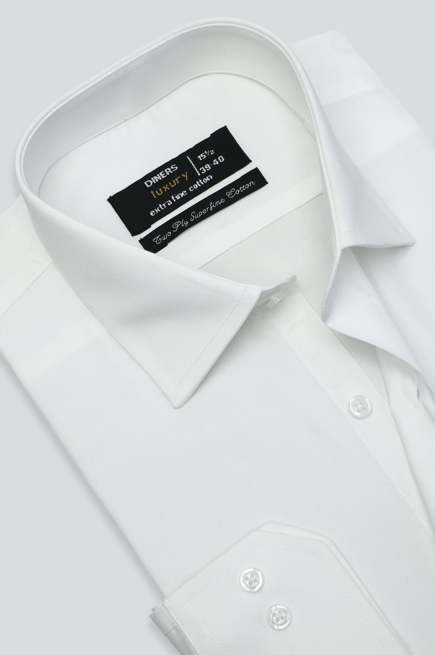 Off White Plain Formal Shirt - Image 2