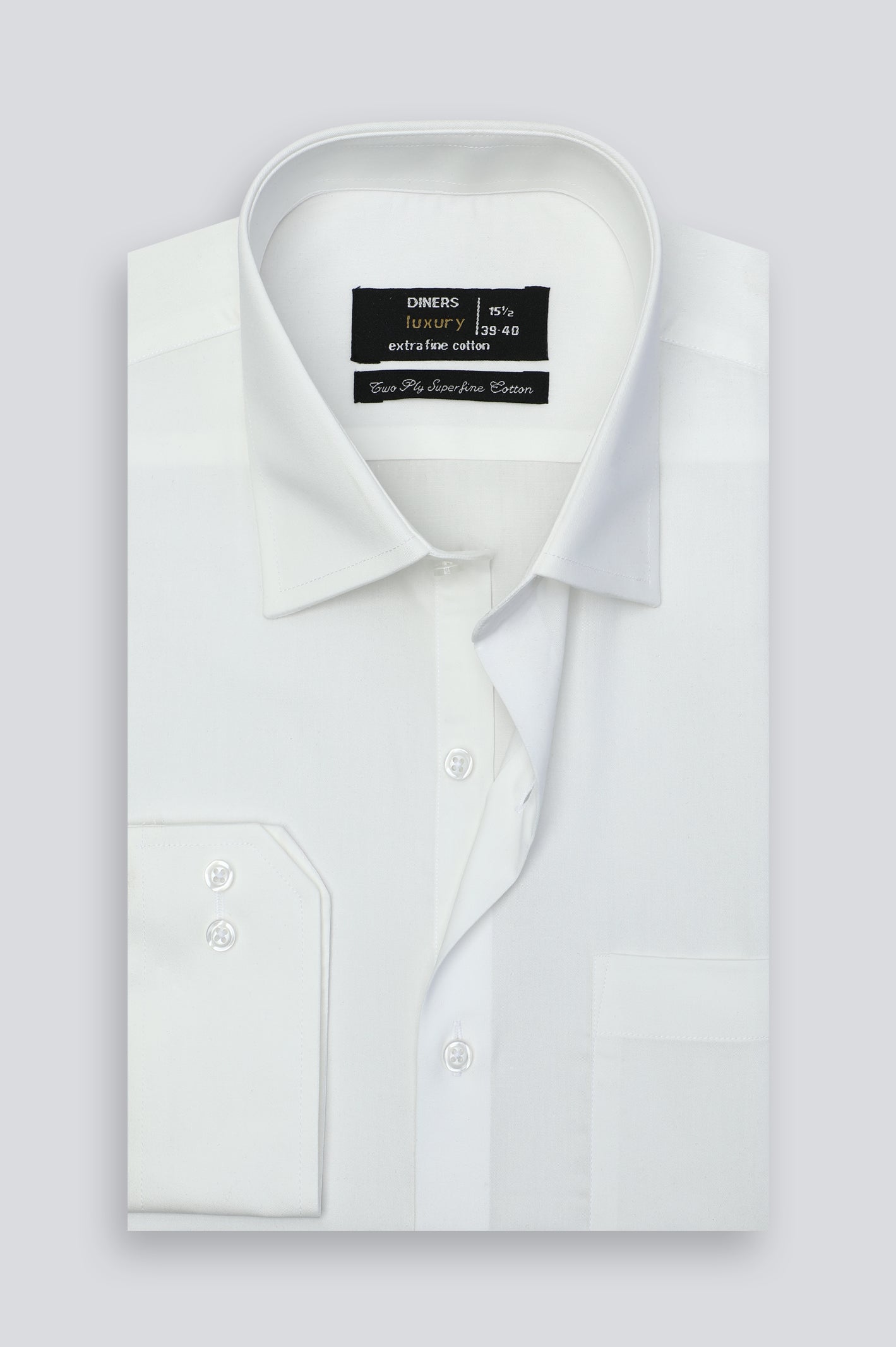 Off White Plain Formal Shirt - Image 4