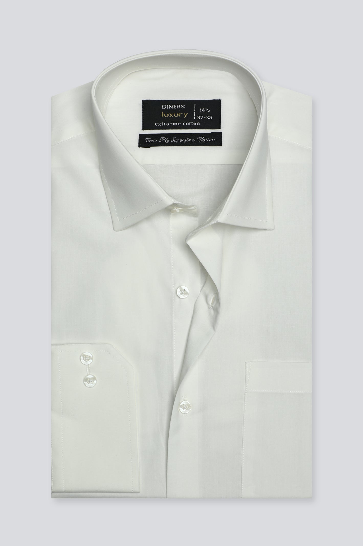 Off White Plain Formal Men Shirt