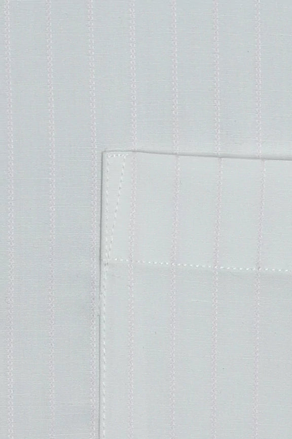 White Pinstripe Formal Shirt - Image 4
