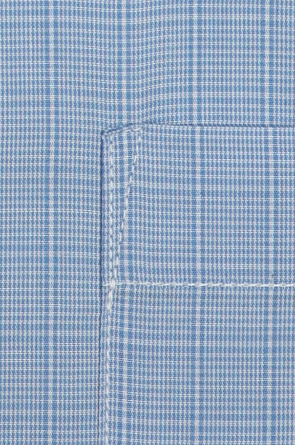 Blue Embroidered Check Formal Shirt - Image 4