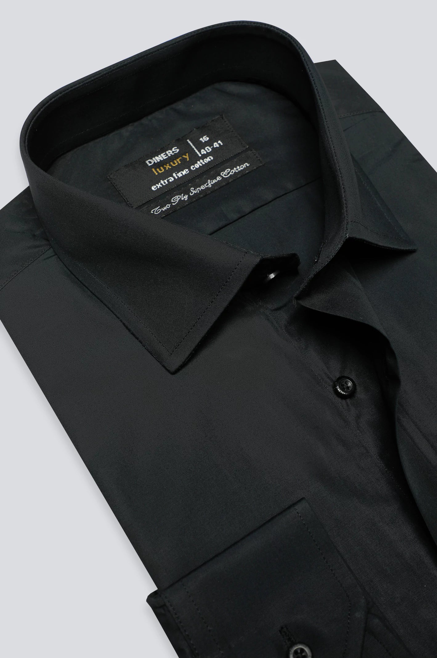 Black Plain Formal Shirt - Image 2