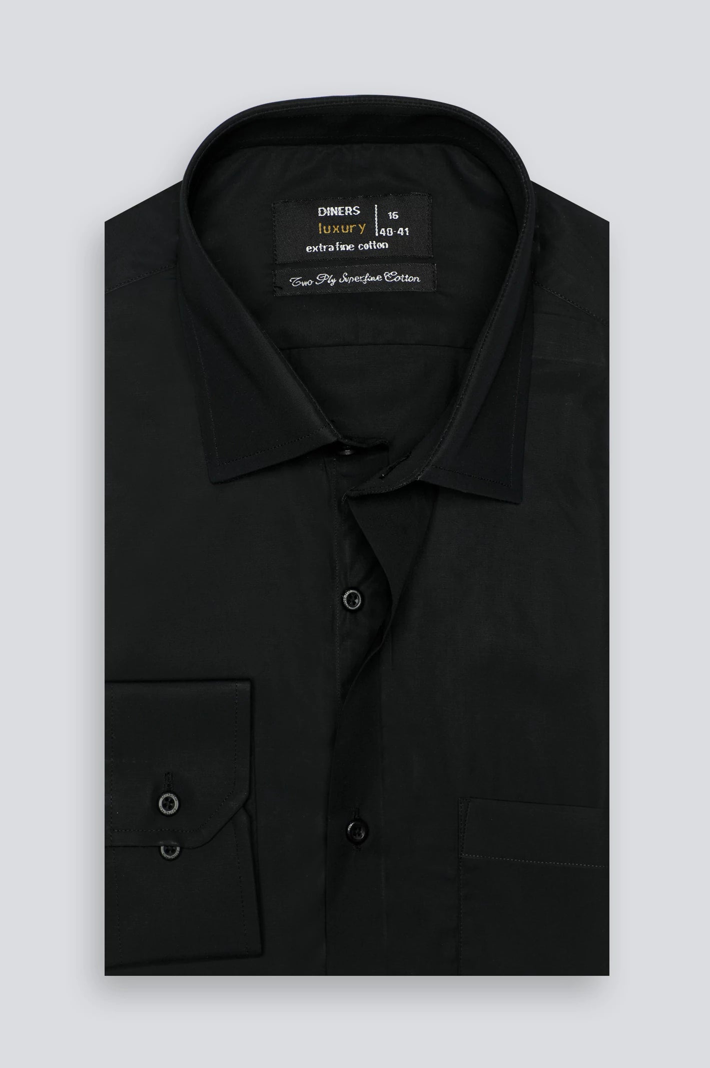 Black Plain Formal Shirt - Image 4