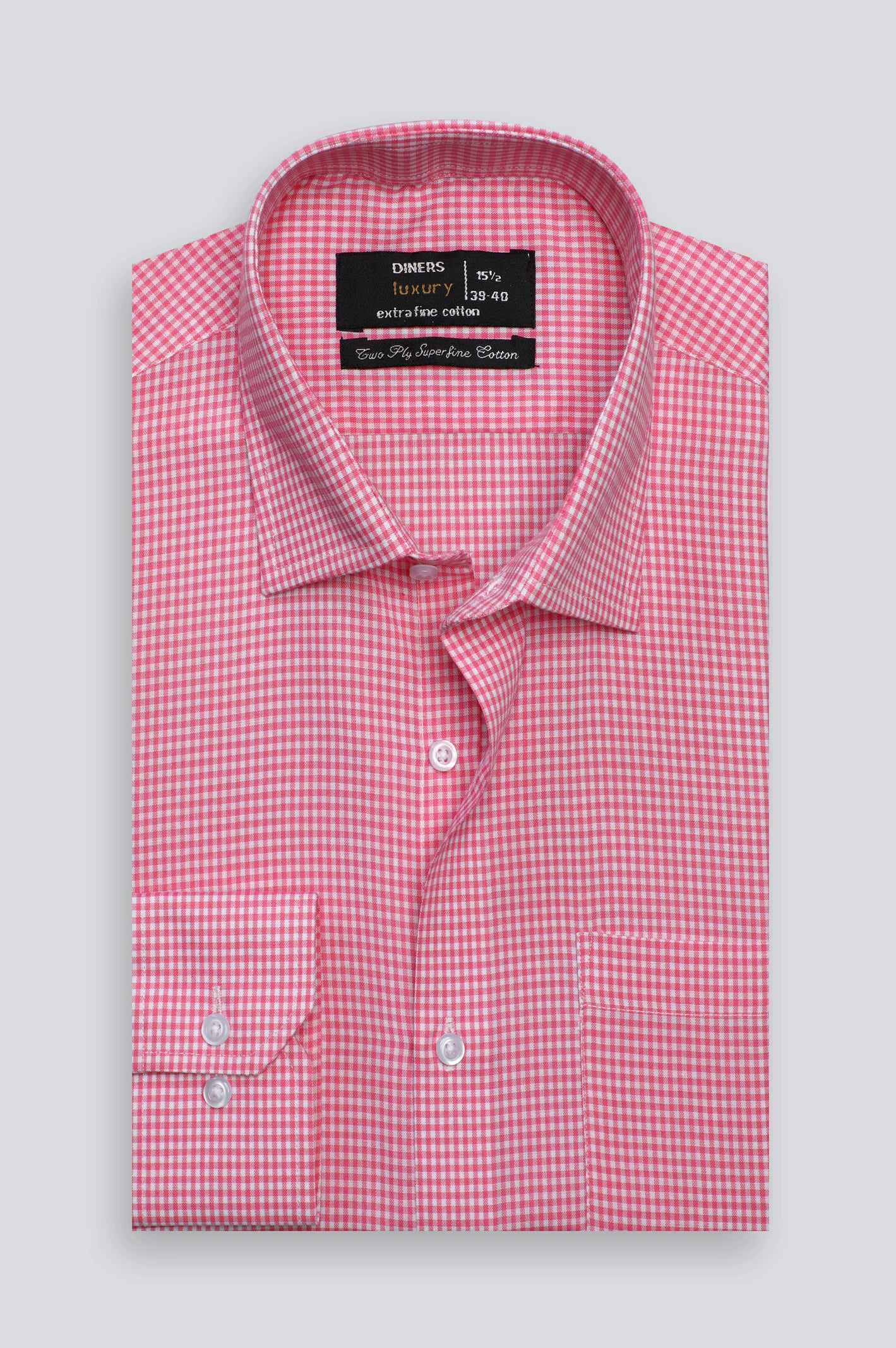 Pink Mini-Check Formal Shirt - Image 4