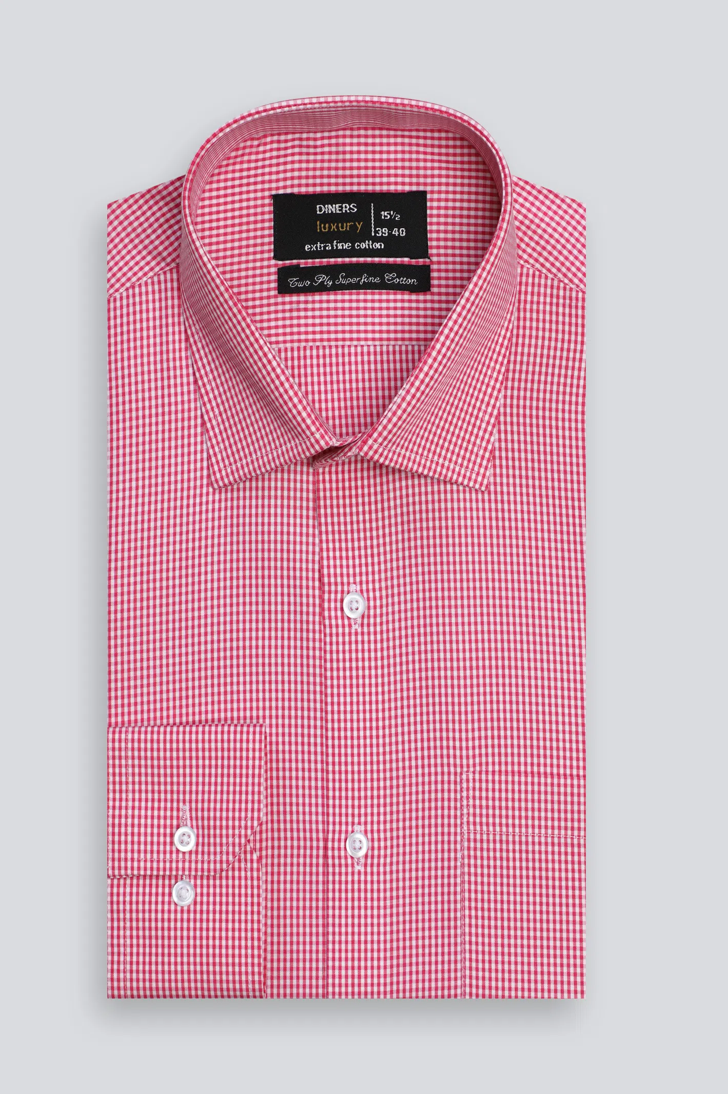 Pink Mini Check Formal Shirt