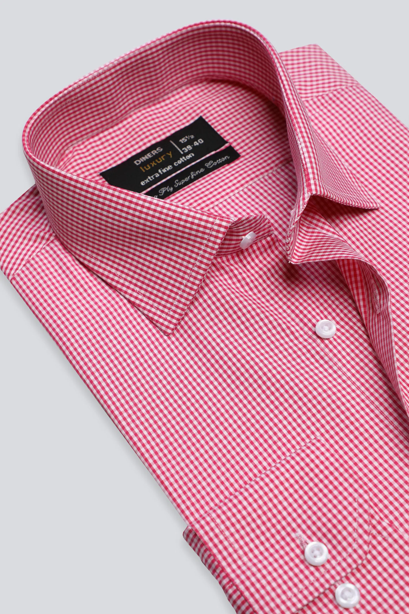 Pink Mini Check Formal Shirt - Image 2