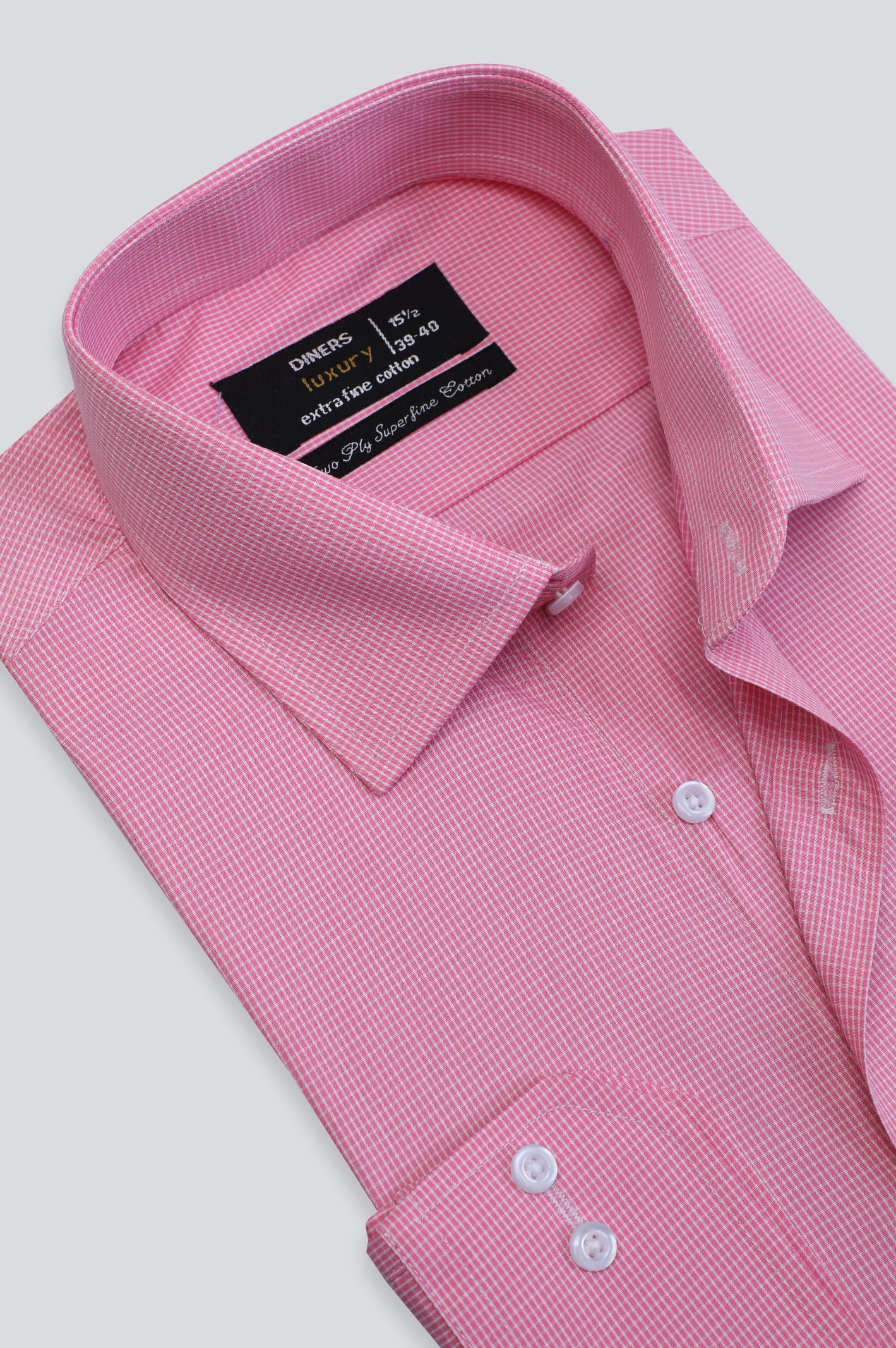 Pink Mini-Check Formal Shirt - Image 2