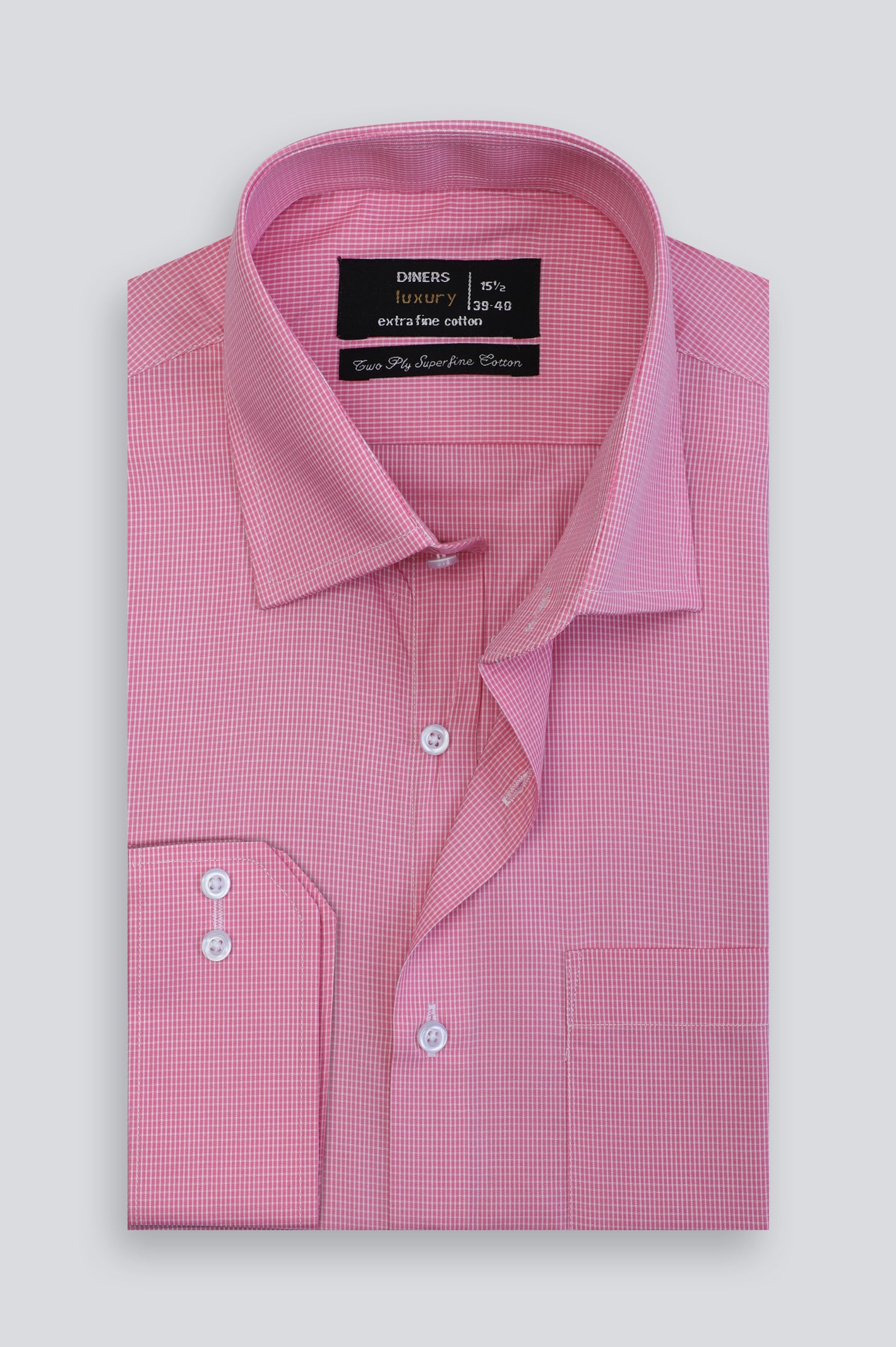 Pink Mini-Check Formal Shirt - Image 4