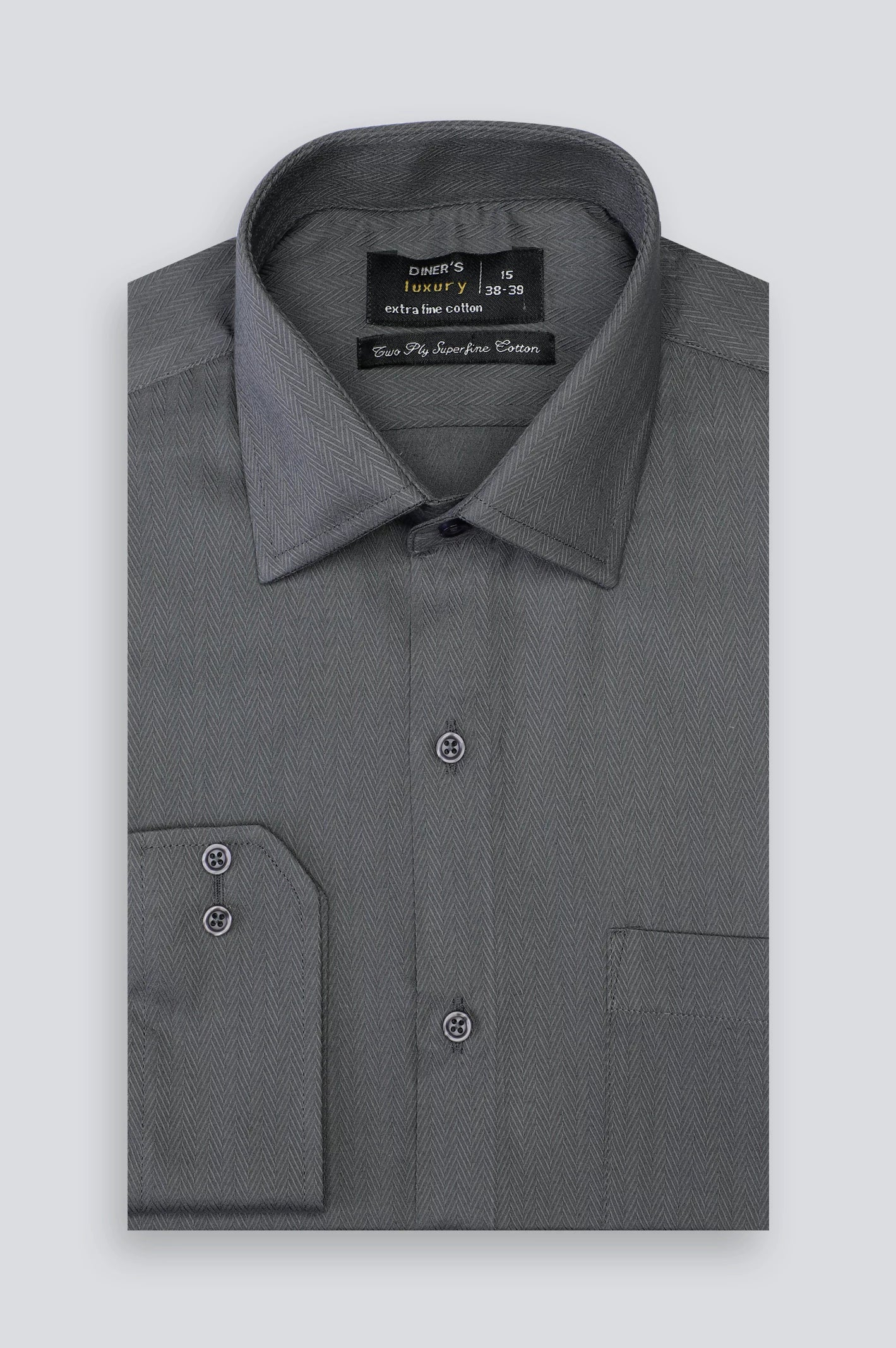 Grey Herringbone Formal Shirt