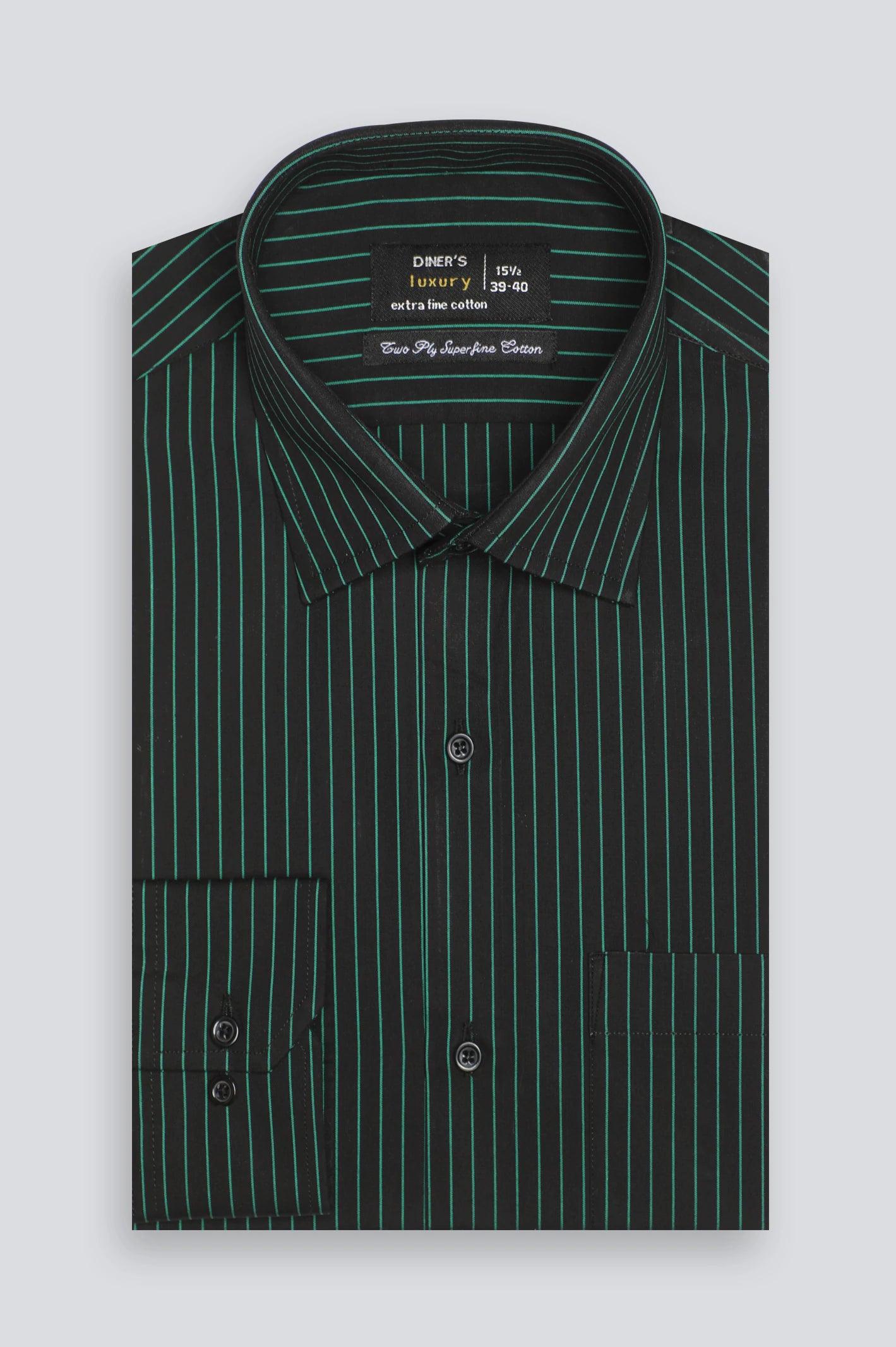 Black Pinstripe Formal Shirt