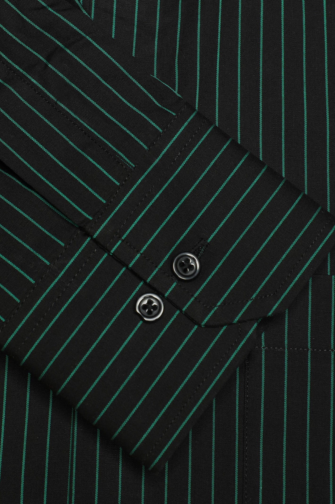 Black Pinstripe Formal Shirt - Image 3