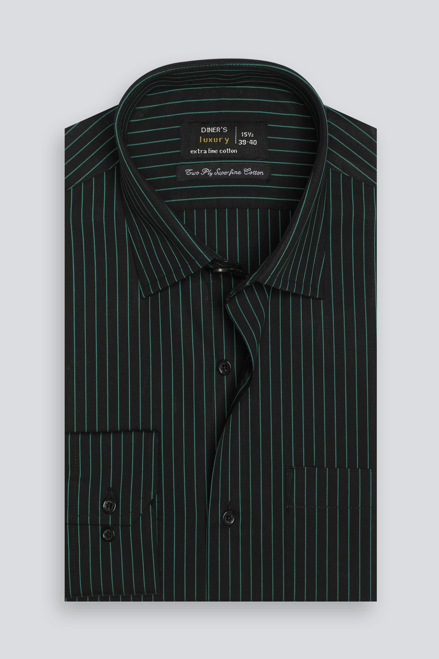 Black Pinstripe Formal Shirt - Image 4