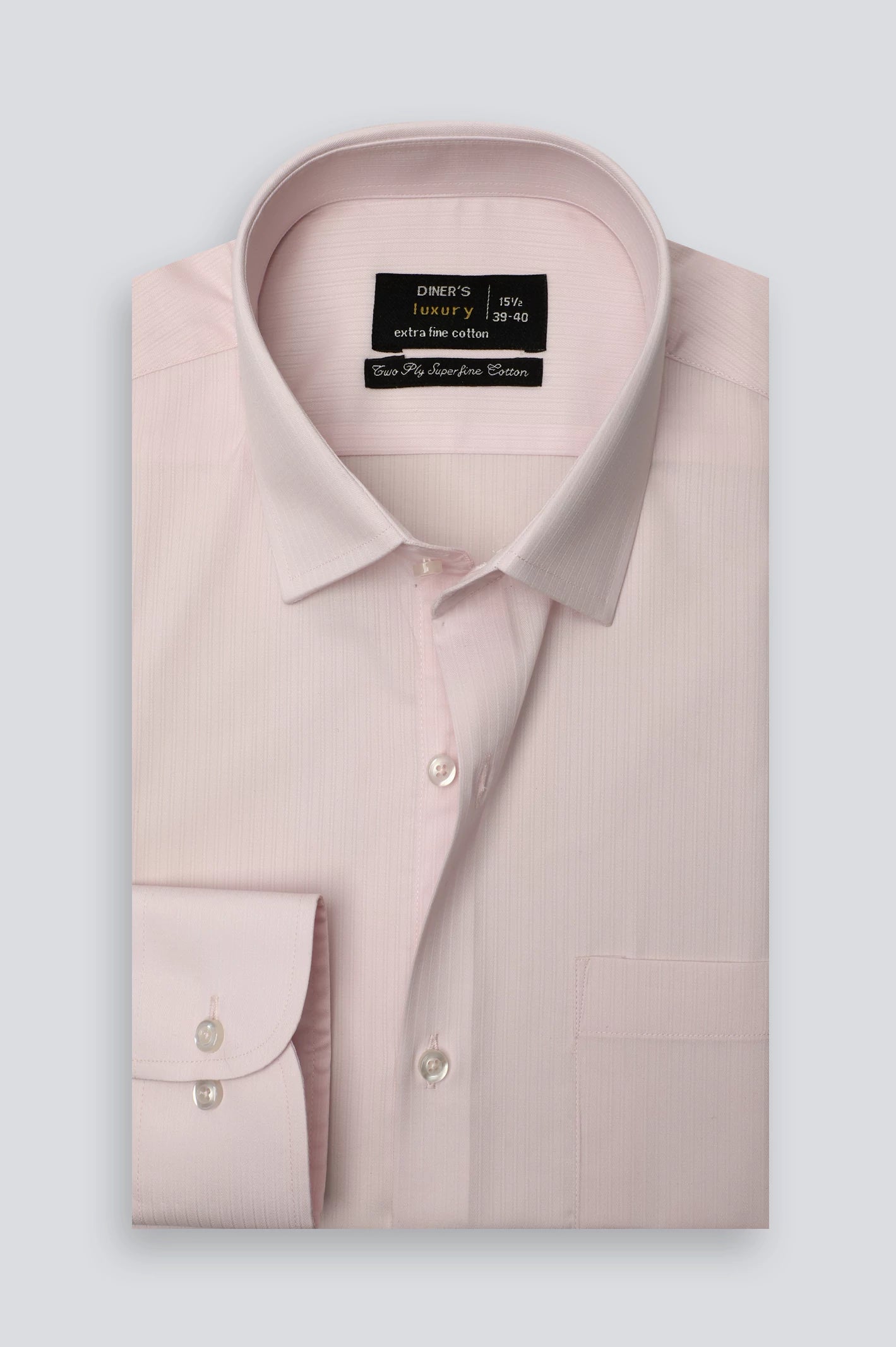 Pink Stripe Textured Formal Shirt - Image 4