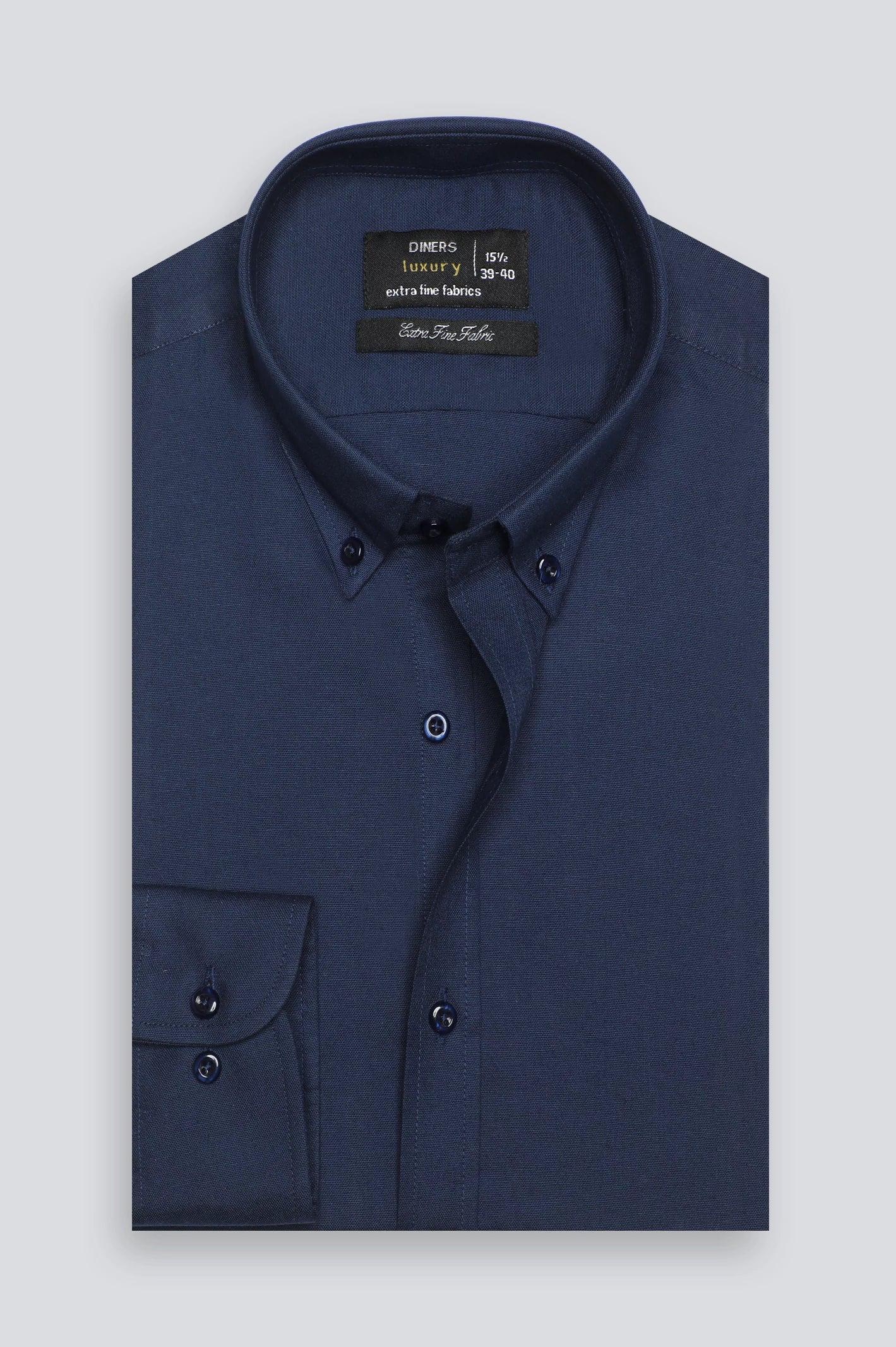 Navy Blue Plain Formal Shirt - Image 4