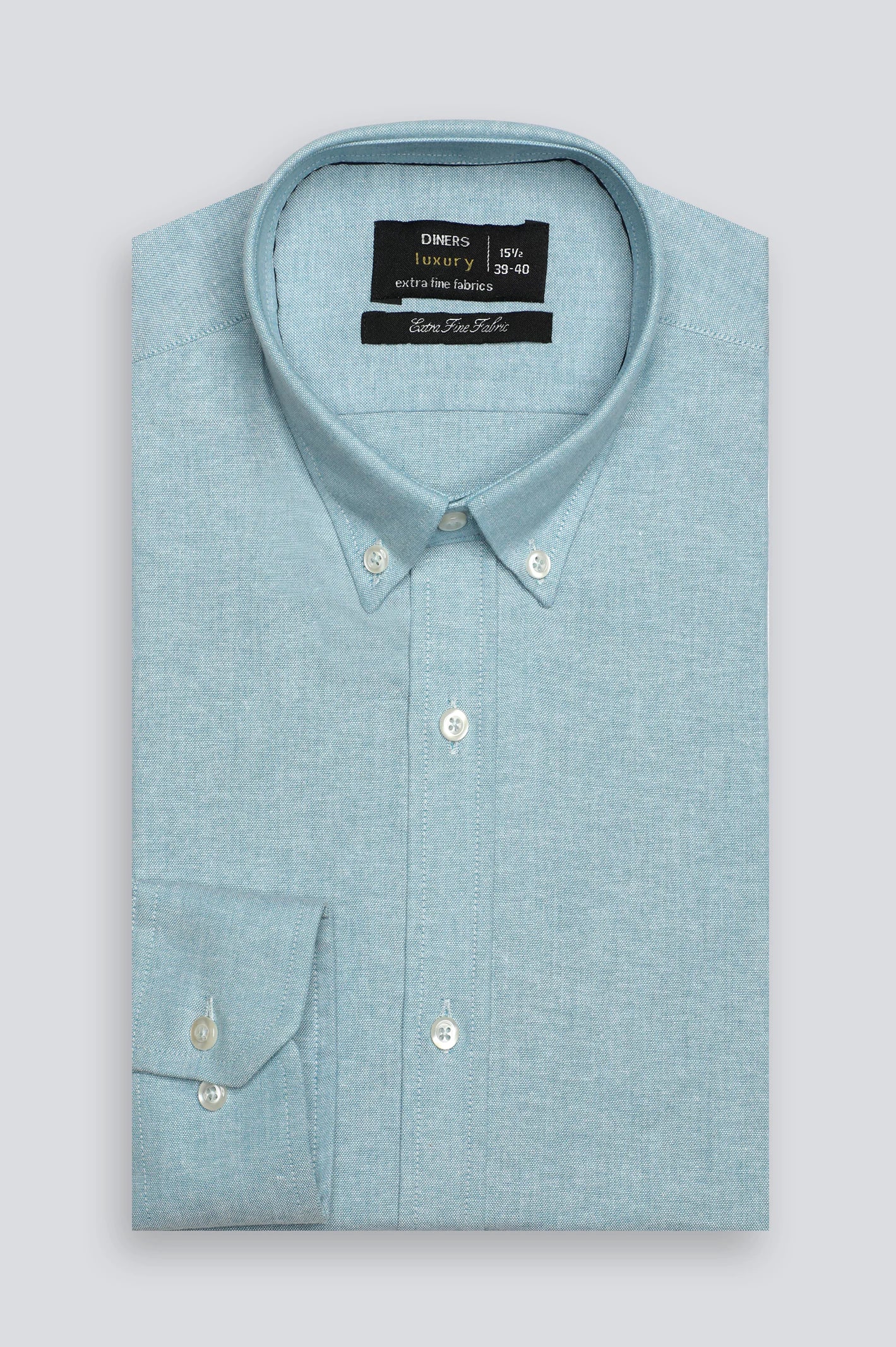 Green Textured Formal Shirt