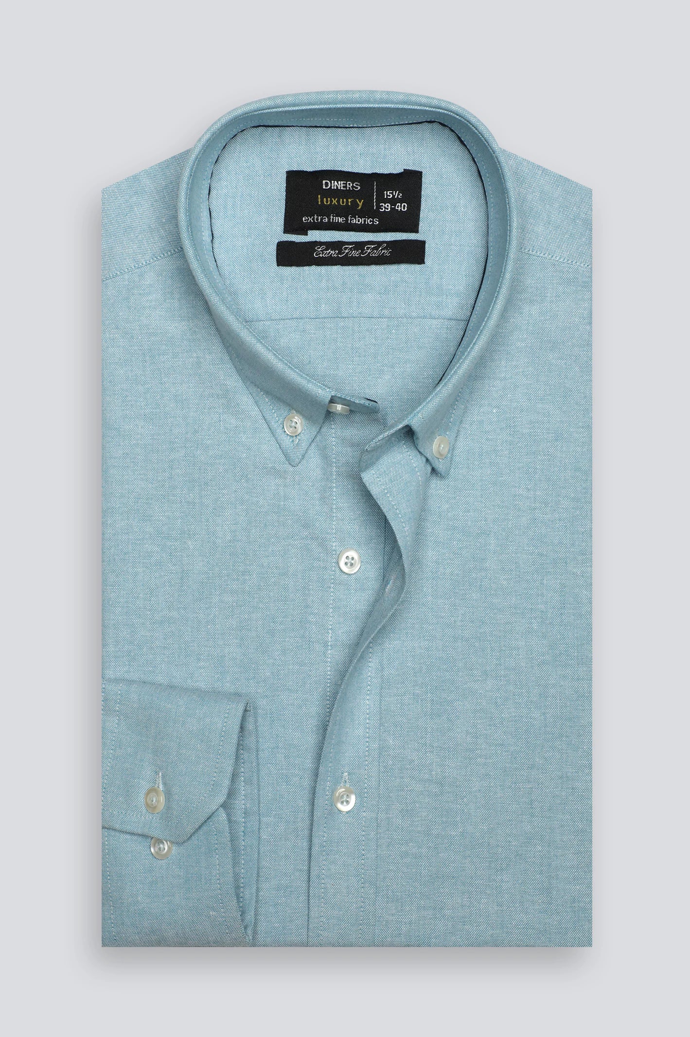 Green Textured Formal Shirt - Image 4