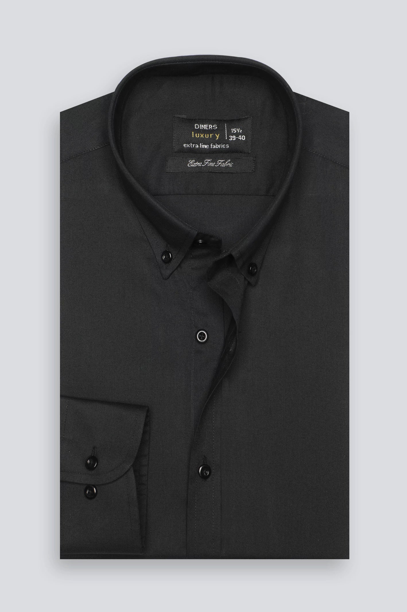 Black Plain Formal Shirt - Image 4