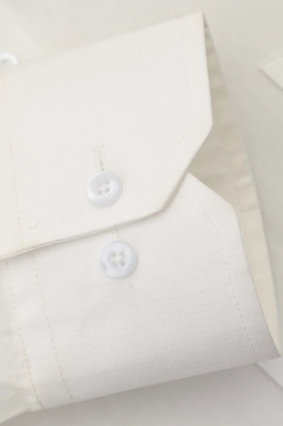 White Self Textured Formal Shirt - Image 4