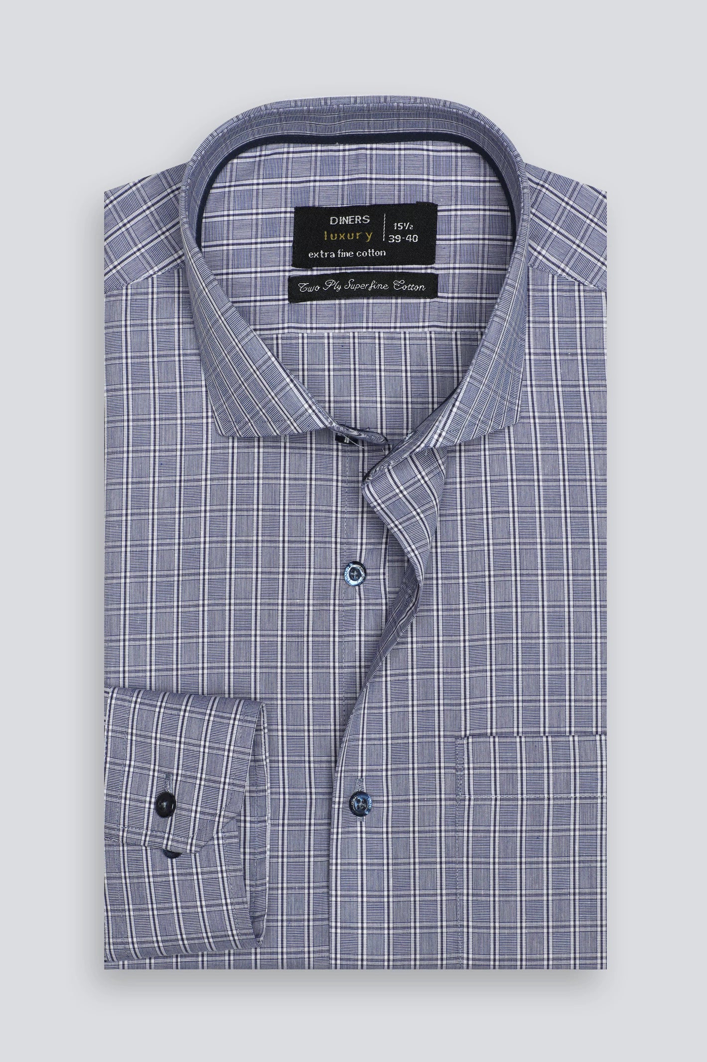 Blue Shepherd Check Formal Shirt - Image 4