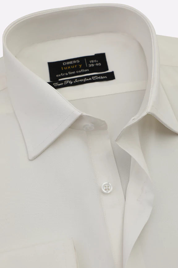 White Plain Formal Shirt - Image 2