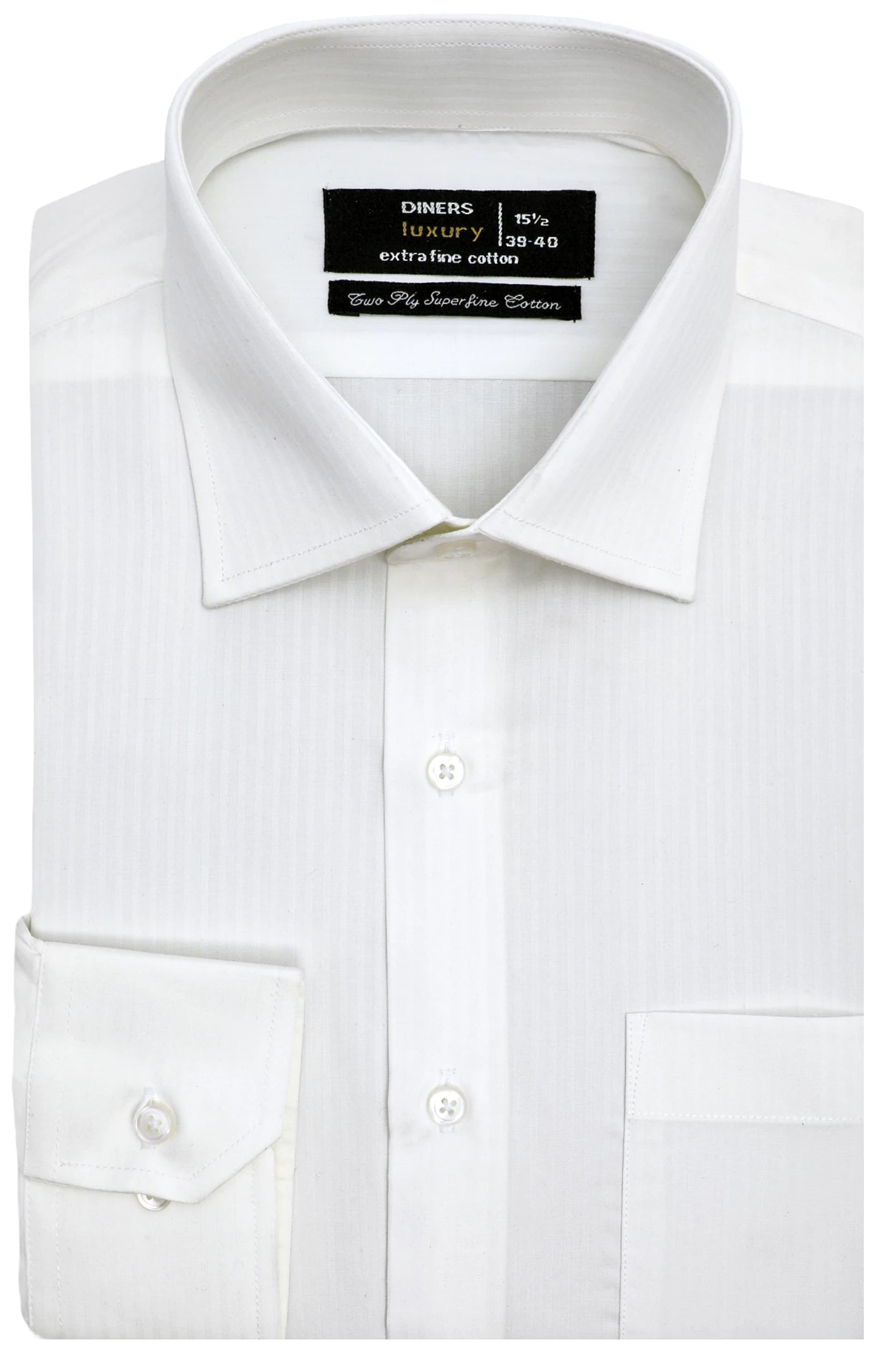 Off White Stripe Textured Formal Shirt