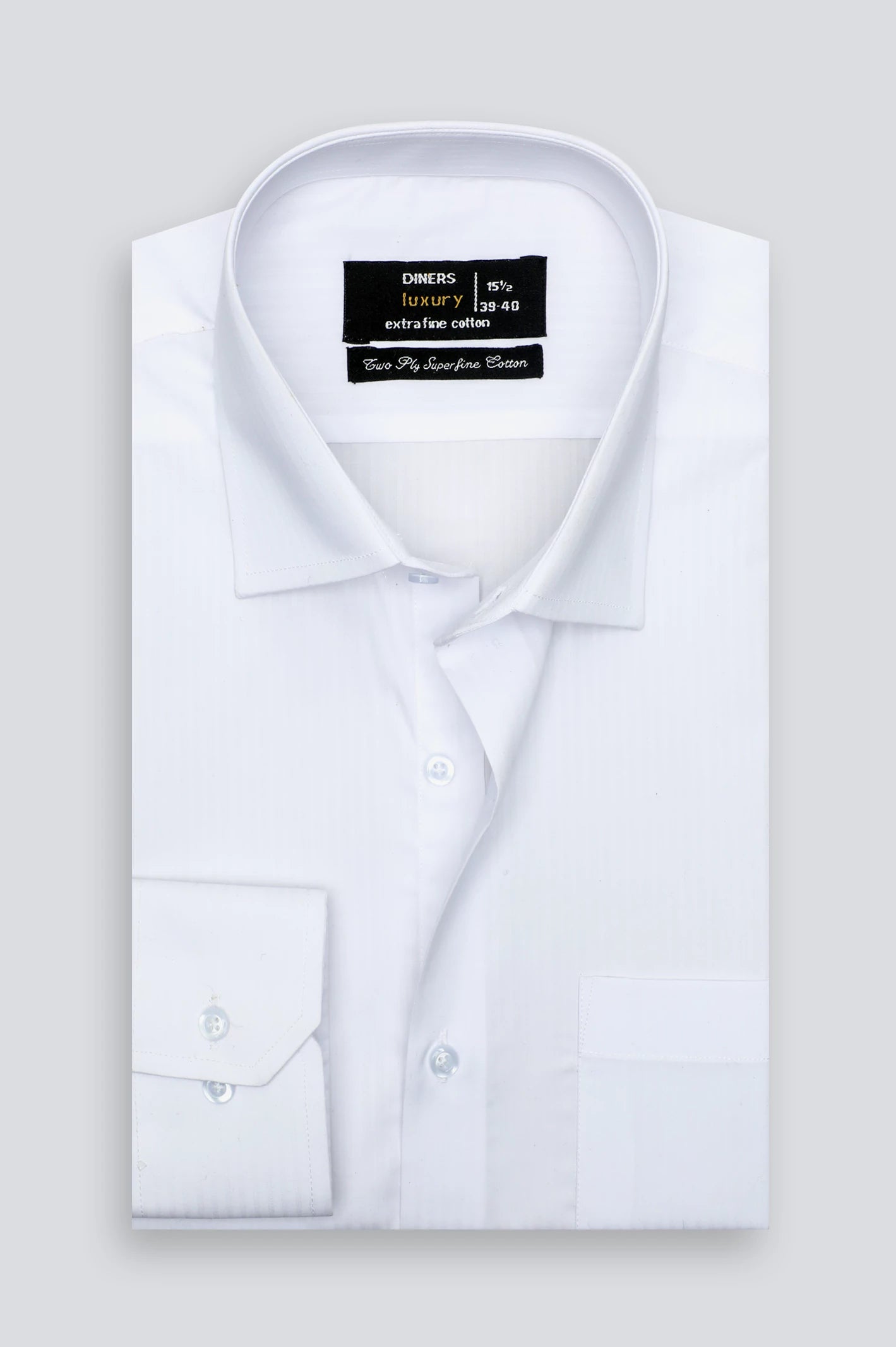 White Textured Formal Shirt